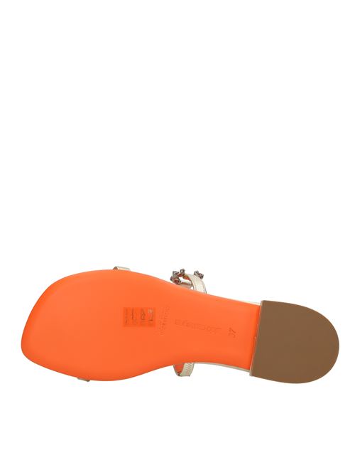 Sandali flat in pelle ALDO CASTAGNA | BLANCA BERGWASHPLATINO